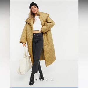 ASOS DESIGN longline diamond quilted maxi
coat